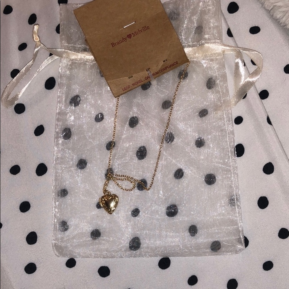 Brandy Melville Gold Heart Locket Necklace